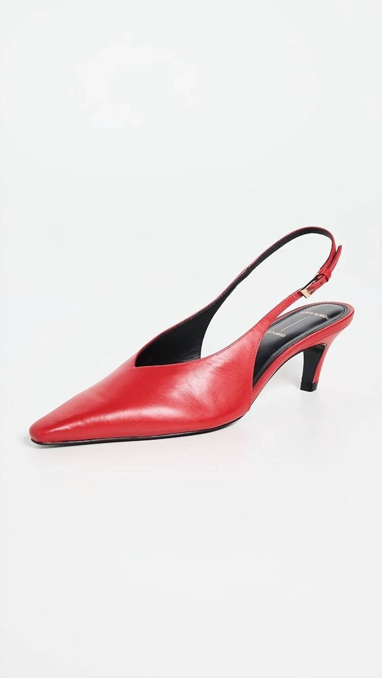 NEW BLACK SUEDE STUDIO women's snip toe slingback pump in cherry
